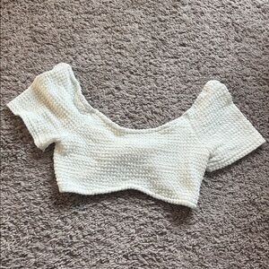 SHEIN Cream Textured Knit Top